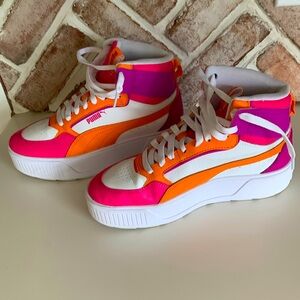 Puma soft foam platform sneakers 6.5 💜🧡 purple & orange punky Brewster
